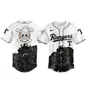 Texas Rangers One Piece Gear 5 Luffy Sun God Nika Baseball Jersey 2026