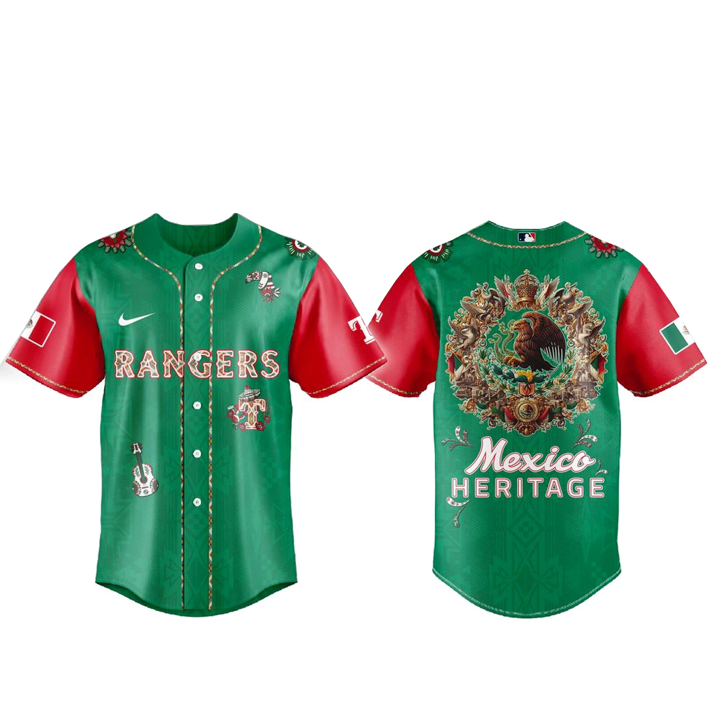 Texas Rangers x Mexican Heritage Night Baseball Jersey 1 Texas Rangers x Mexican Heritage Night Baseball Jersey