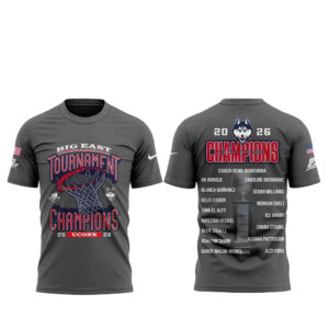 UConn Huskies Women’s Basketball 2026 Big East Tournament Champions T-Shirt