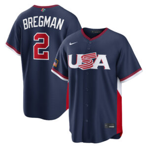 USA Baseball Alex Bregman Navy 2026 World Baseball Classic Road Stadium Baseball Jersey