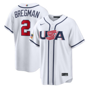 USA Baseball Alex Bregman White 2026 World Baseball Classic Home Stadium Baseball Jersey