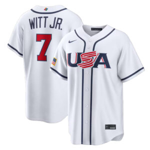 USA Baseball Bobby Witt Jr. White 2026 World Baseball Classic Home Stadium Baseball Jersey