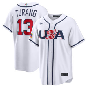 USA Baseball Brice Turang White 2026 World Baseball Classic Home Stadium Baseball Jersey