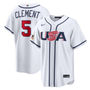 USA Baseball Ernie Clement White 2026 World Baseball Classic Home Stadium Baseball Jersey