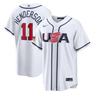USA Baseball Gunnar Henderson White 2026 World Baseball Classic Home Stadium Baseball Jersey