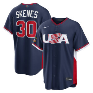 USA Baseball Paul Skenes Navy 2026 World Baseball Classic Road Stadium Baseball Jersey