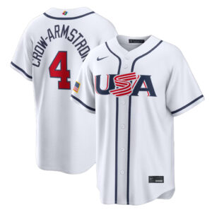 USA Baseball Pete Crow-Armstrong White 2026 World Baseball Classic Home Stadium Baseball Jersey