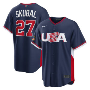 USA Baseball Tarik Skubal Navy 2026 World Baseball Classic Road Stadium Baseball Jersey