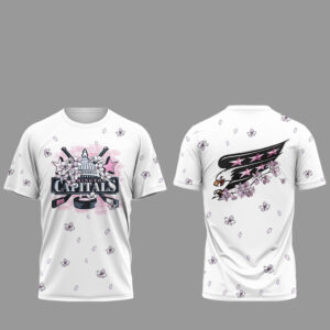 Washington Capitals Caps In Bloom 2026 Night All White T-Shirt