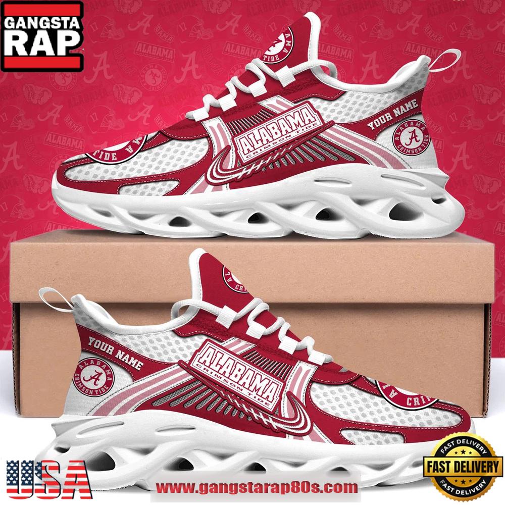 Alabama Crimson Tide Custom Name Clunky Sneaker Max Soul Shoes 1 Alabama Crimson Tide Custom Name Clunky Sneaker Max Soul Shoes