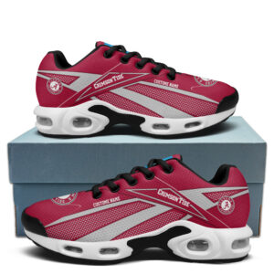 Alabama Crimson Tide Personalized Name Team Colors Supersonic Line Pattern Air Max Shoes Air Cushion Sneakers