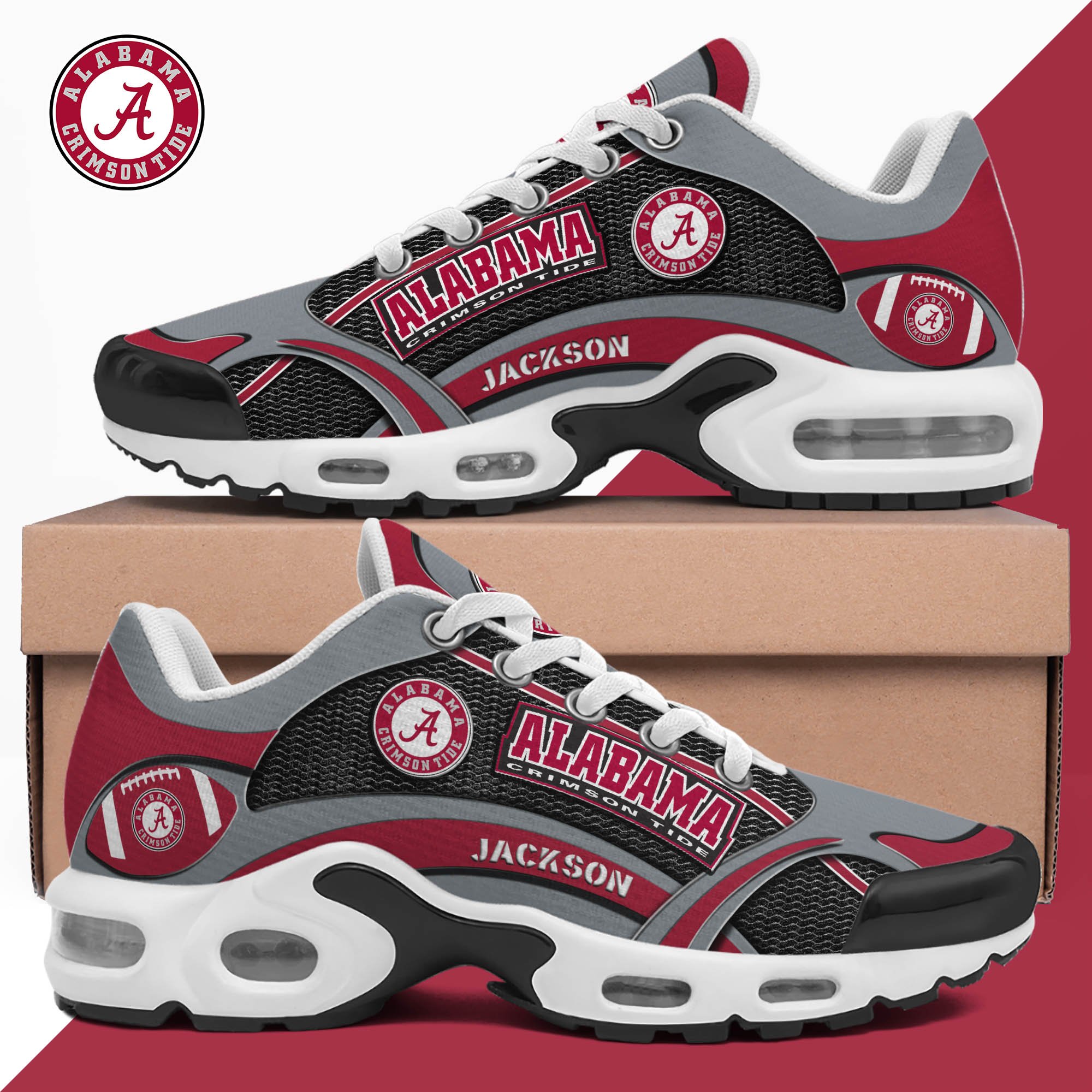 Alabama Crimson Tide Team Shoes 2025 Version Custom Name 889 1 Alabama Crimson Tide Team Shoes 2025 Version Custom Name 889