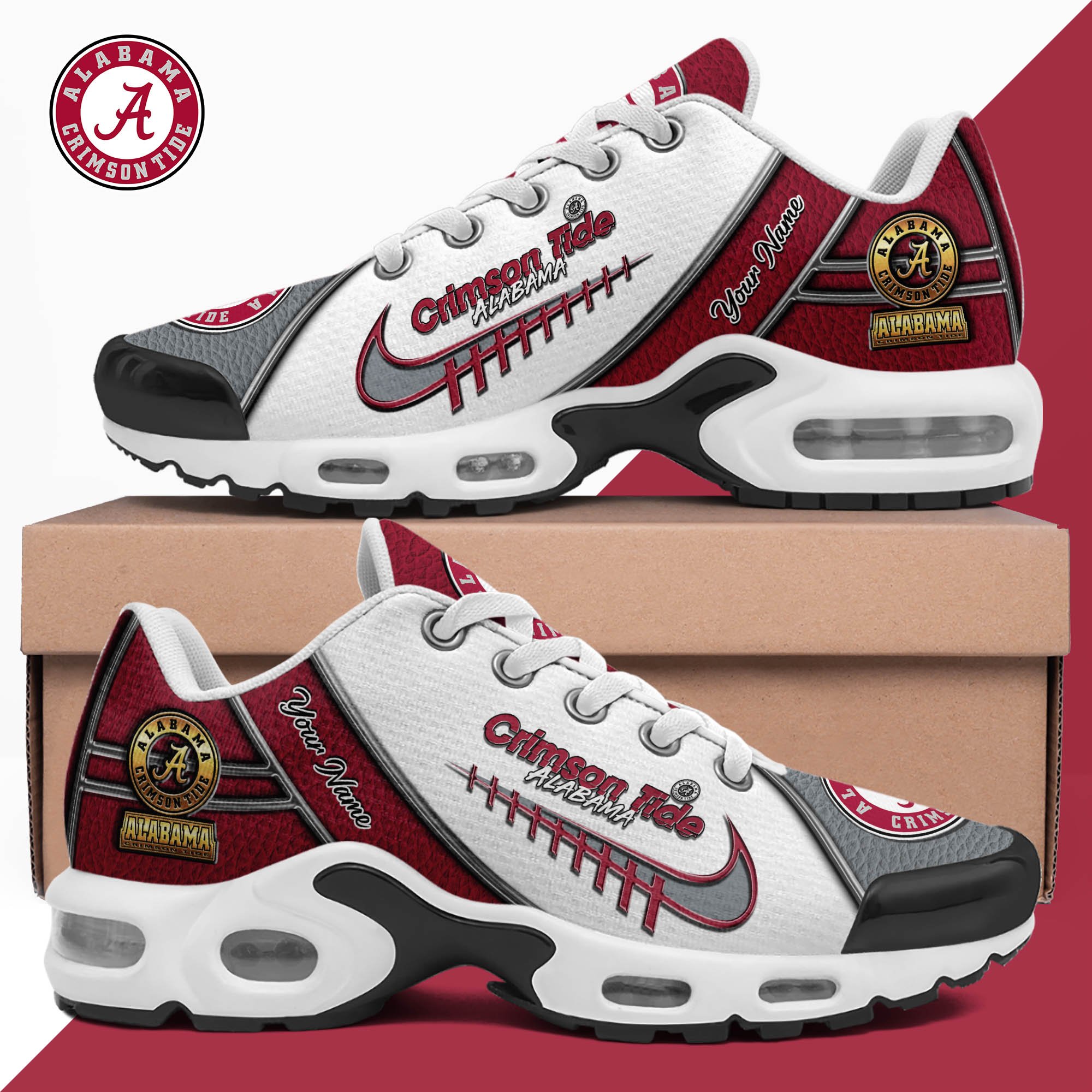 Alabama Crimson Tide Shoes 2025 Version Custom Your Name, Football Team Shoes 516 1 Alabama Crimson Tide Shoes 2025 Version Custom Your Name, Football Team Shoes 516