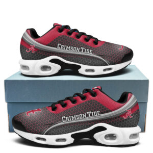 Alabama Personalized Name Team Colors Wave Line Beehive Pattern Air Max Shoes Air Cushion Sneakers