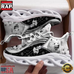 American Eskimo Sketch Dogs Lover Air Max Shoes Air Cushion Sneakers, Running Sneakers