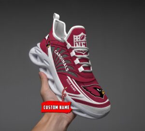 Arizona Cardinals Black Max Soul Shoes 2025 Versions Custom Name 637