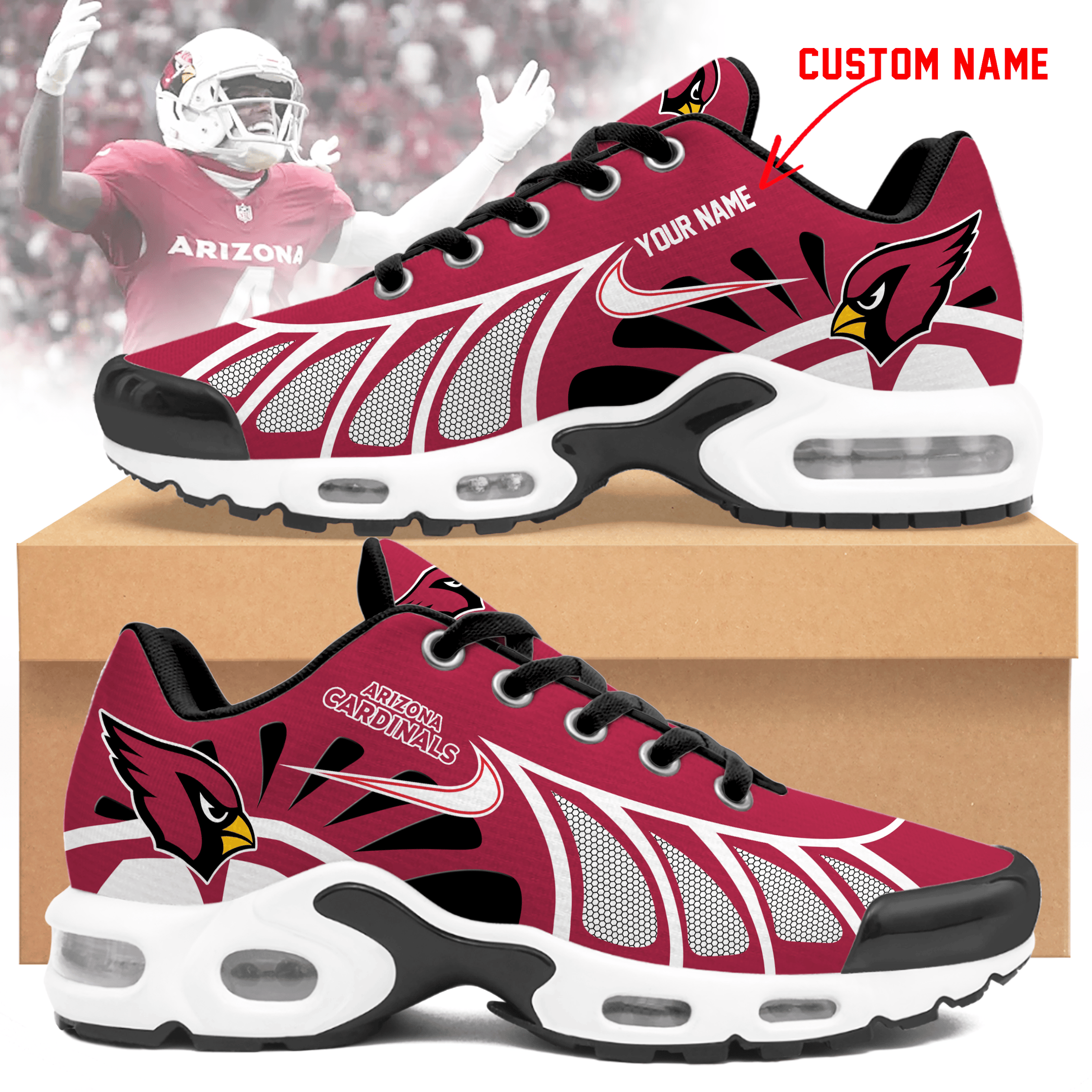 Arizona Cardinals Personalized Air Max Shoes Td 050625 1 Arizona Cardinals Personalized Air Max Shoes Td 050625