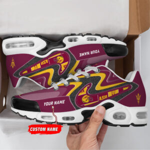 Arizona State Sun Devils Personalized Name Team Checkmark Logo Mix Colors Stitch Line Air Max Shoes Air Cushion Sneakers