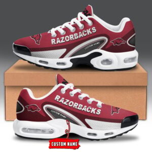 Arkansas Razorbacks Personalized Name Team Logo Mix Colors Oval Line Air Max Shoes Air Cushion Sneakers