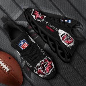 Atlanta Falcons Black Max Soul Shoes 2025 Versions Custom Name 554