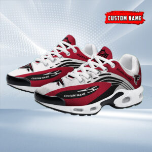 Atlanta Falcons Personalized Name Team Logo Mix Colors Wave Line Air Max Shoes Air Cushion Sneakers