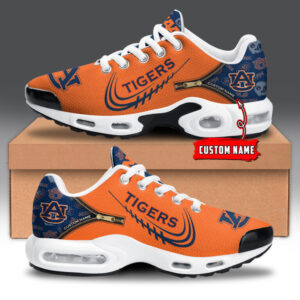 Auburn Tigers Personalized Name Team Logo Mix Colors Zipped Line Shoes Air Cushion Sneakers