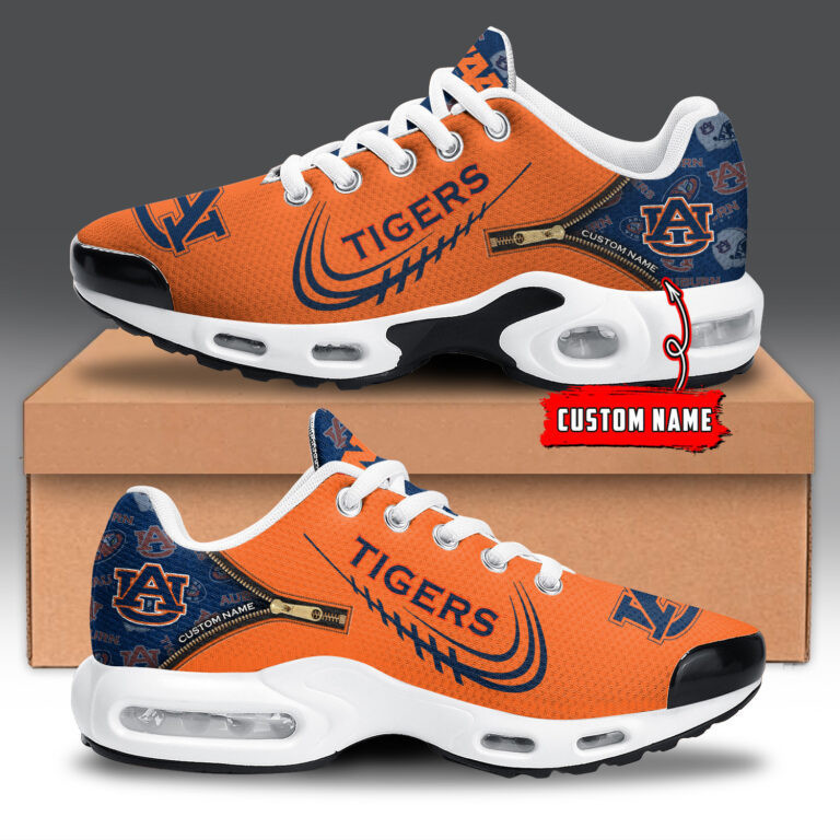 Auburn Tigers Personalized Name Team Logo Mix Colors Zipped Line Shoes Air Cushion Sneakers 1 Auburn Tigers Personalized Name Team Logo Mix Colors Zipped Line Shoes Air Cushion Sneakers