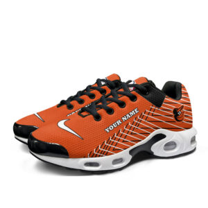 Baltimore Orioles Personalized Name Team Colors Jagged Lines Air Max Shoes Air Cushion Sneakers