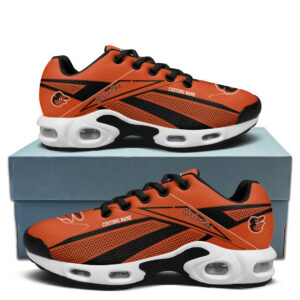 Baltimore Orioles Personalized Name Team Colors Supersonic Line Pattern Air Max Shoes Air Cushion Sneakers