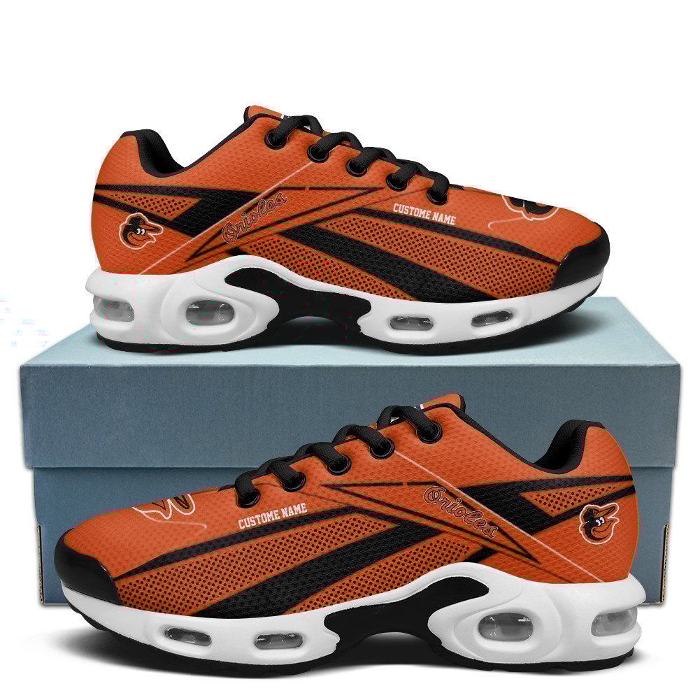 Baltimore Orioles Personalized Name Team Colors Supersonic Line Pattern Air Max Shoes Air Cushion Sneakers 1 Baltimore Orioles Personalized Name Team Colors Supersonic Line Pattern Air Max Shoes Air Cushion Sneakers