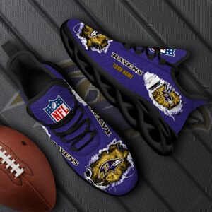 Baltimore Ravens Black Max Soul Shoes 2025 Versions Custom Name 554