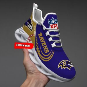 Baltimore Ravens Black Max Soul Shoes 2025 Versions Custom Name 630