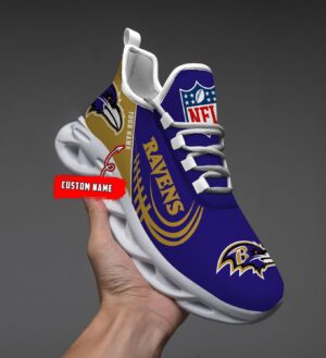 Baltimore Ravens Black Max Soul Shoes 2025 Versions Custom Name 630