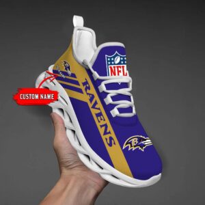 Baltimore Ravens Black Max Soul Shoes 2025 Versions Custom Name 635