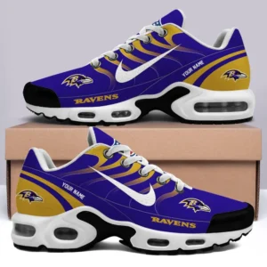 Baltimore Ravens Personalized Name Team Mix Colors V3 Air Max Shoes Air Cushion Sneakers