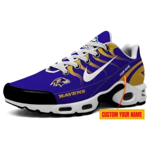 Baltimore Ravens Personalized Name Team Mix Colors V3 Air Max Shoes Air Cushion Sneakers