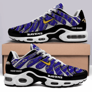 Baltimore Ravens Personalized Name Team Mix Colors V5 Shoes Air Cushion Sneakers