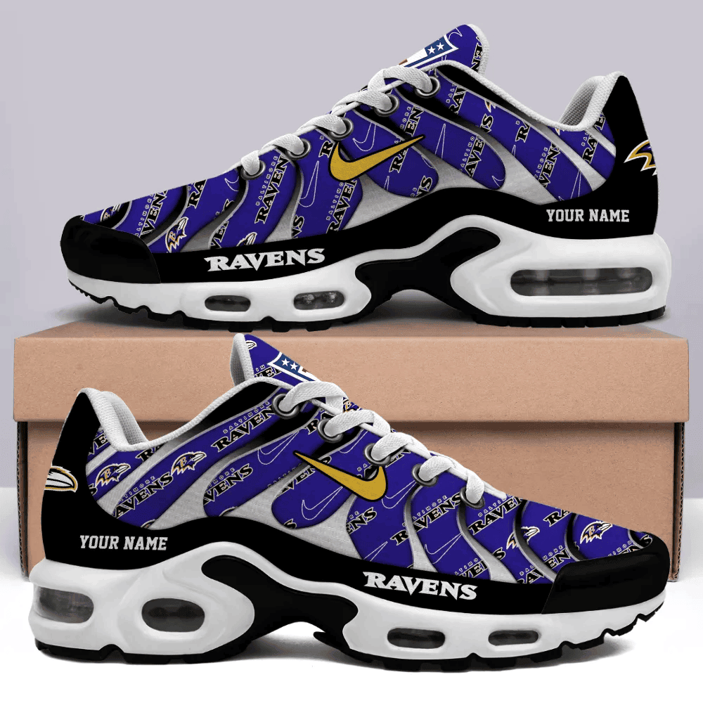 Baltimore Ravens Personalized Name Team Mix Colors V5 Shoes Air Cushion Sneakers 1 Baltimore Ravens Personalized Name Team Mix Colors V5 Shoes Air Cushion Sneakers