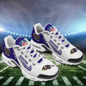 Baltimore Ravens Personalized Name Team Mix Colors Wing Logo Air Max Shoes Air Cushion Sneakers