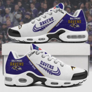 Baltimore Ravens Personalized Name Team Mix Colors Wing Logo Air Max Shoes Air Cushion Sneakers