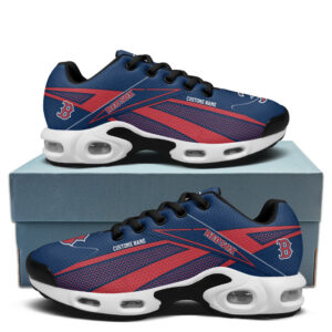 Boston Red Sox Personalized Name Team Colors Supersonic Line Pattern Shoes Air Cushion Sneakers