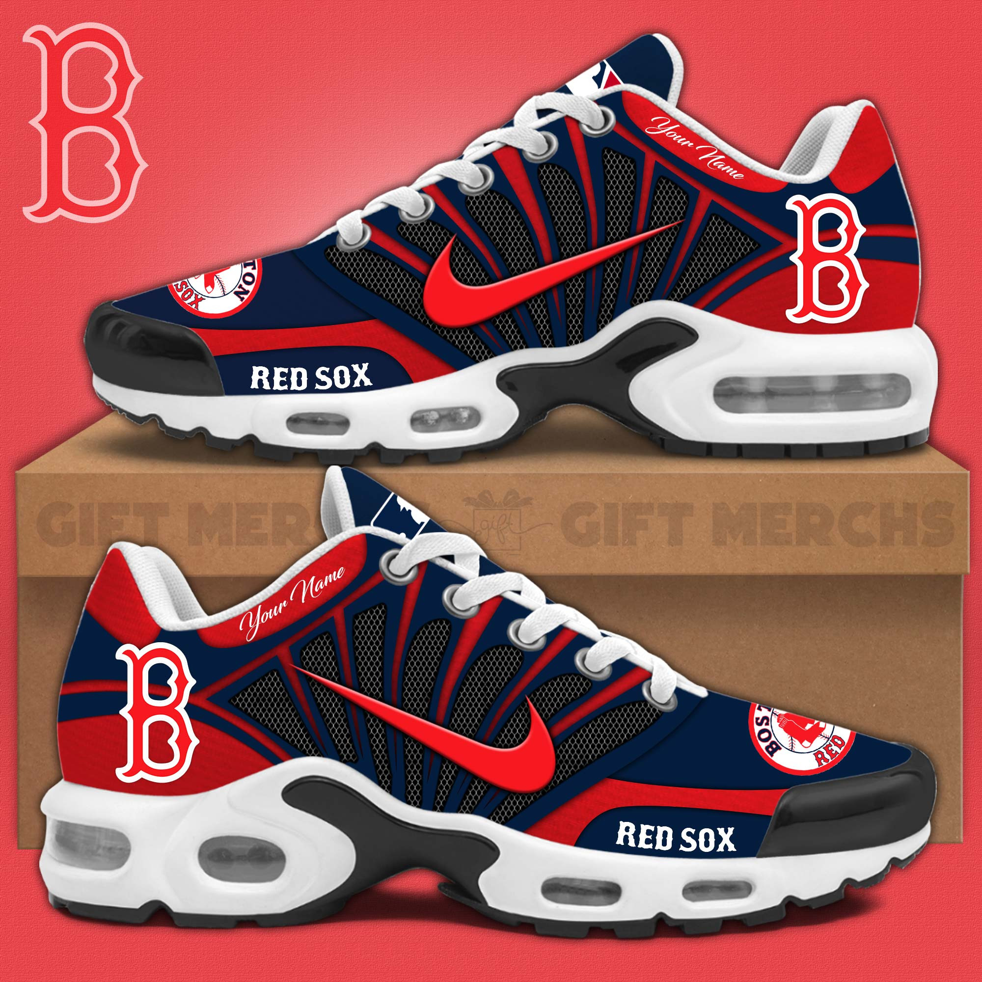 Boston Red Sox Air Max Plus Shoes Sneakers For Men And Women 1 Boston Red Sox Air Max Plus Shoes Sneakers For Men And Women