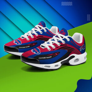 Buffalo Bills Personalized Name Team Logo Mix Colors Wave Line Air Max Shoes Air Cushion Sneakers