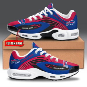 Buffalo Bills Personalized Name Team Logo Mix Colors Wave Line Shoes Air Cushion Sneakers