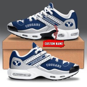 Byu Cougars Personalized Name Team Logo Mix Colors Star Line Shoes Air Cushion Sneakers