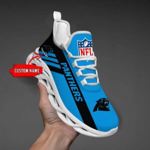 Carolina Panthers Black Max Soul Shoes 2025 Versions Custom Name 635