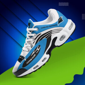 Carolina Panthers Personalized Name Team Logo Mix Colors Wave Line Air Max Shoes Air Cushion Sneakers