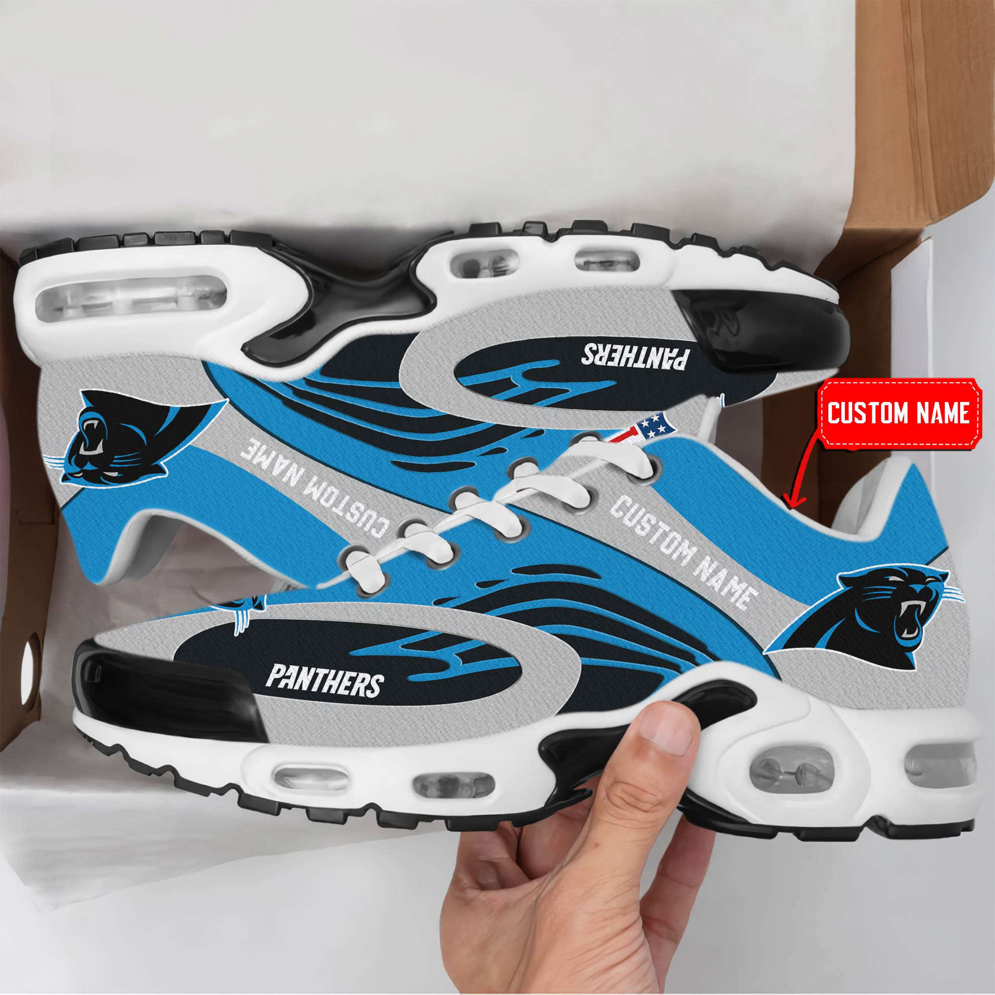 Carolina Panthers Premium Shoes Air Cushion Sneakers 1 Carolina Panthers Premium Shoes Air Cushion Sneakers