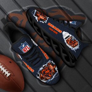 Chicago Bears Black Max Soul Shoes 2025 Versions Custom Name 554