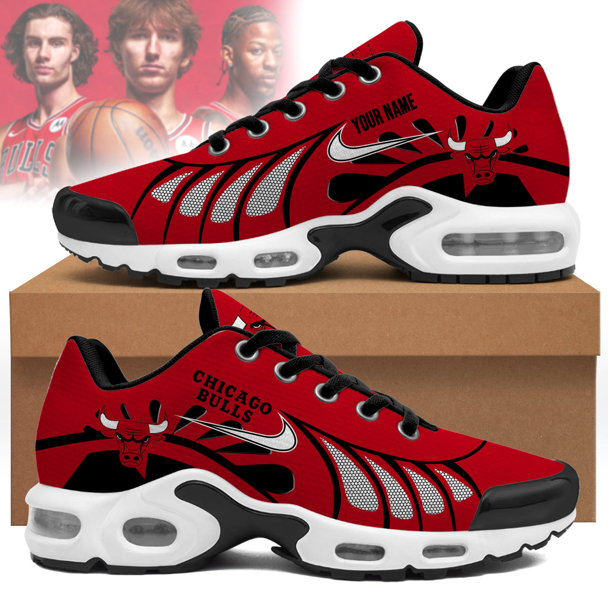 Chicago Bulls Personalized Air Max Shoes 1 Chicago Bulls Personalized Air Max Shoes